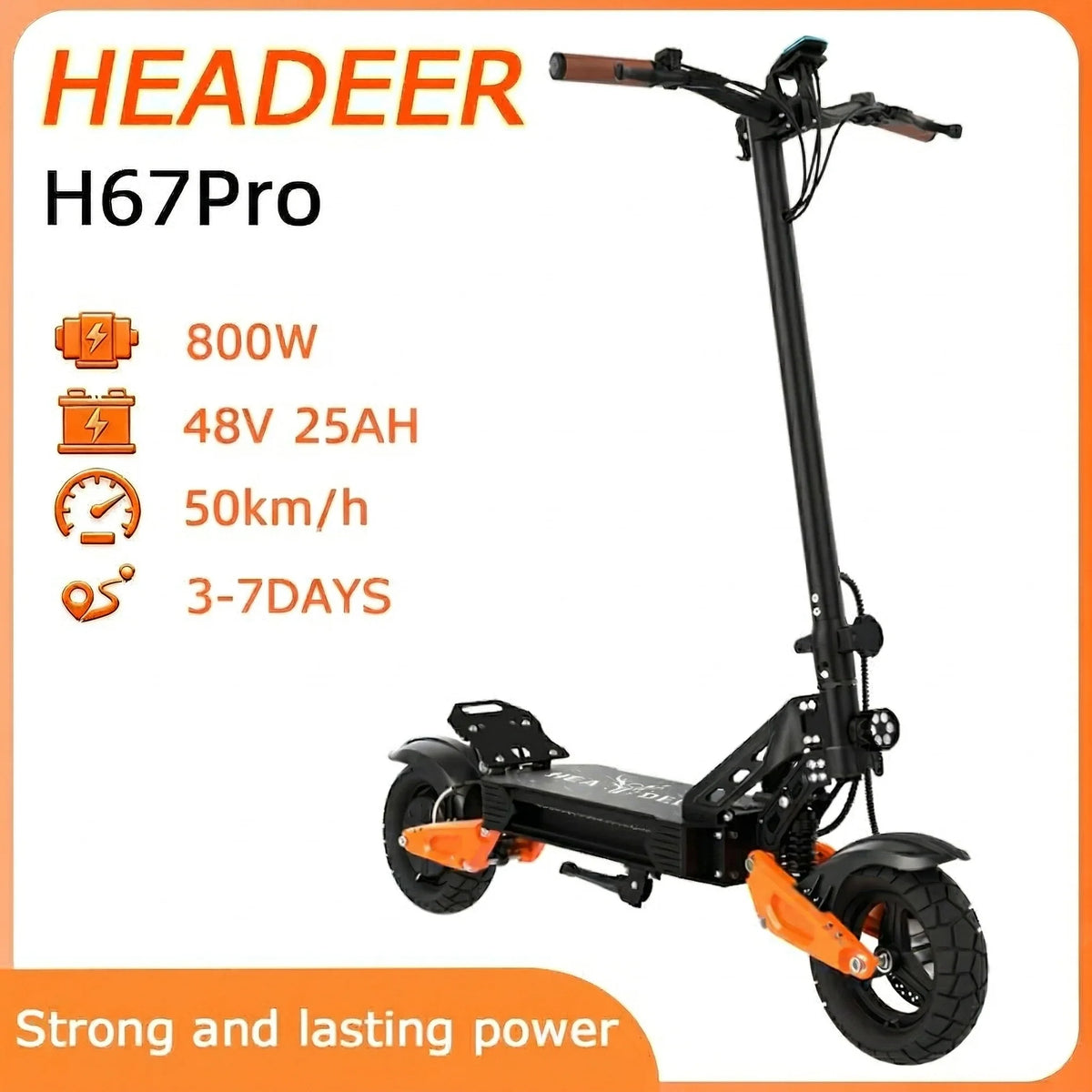 Headeer H67 Pro Off-Road Electric Scooter - 800W | 48V 25Ah | 11" Tires